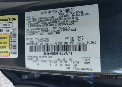 2015 Ford Fusion Se z USA, uszkodzony, nr VIN 3FA6P0HD1FR252741